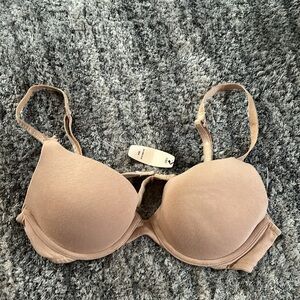 Victoria’s Secret padded push up bra cotton tan 36A NWT